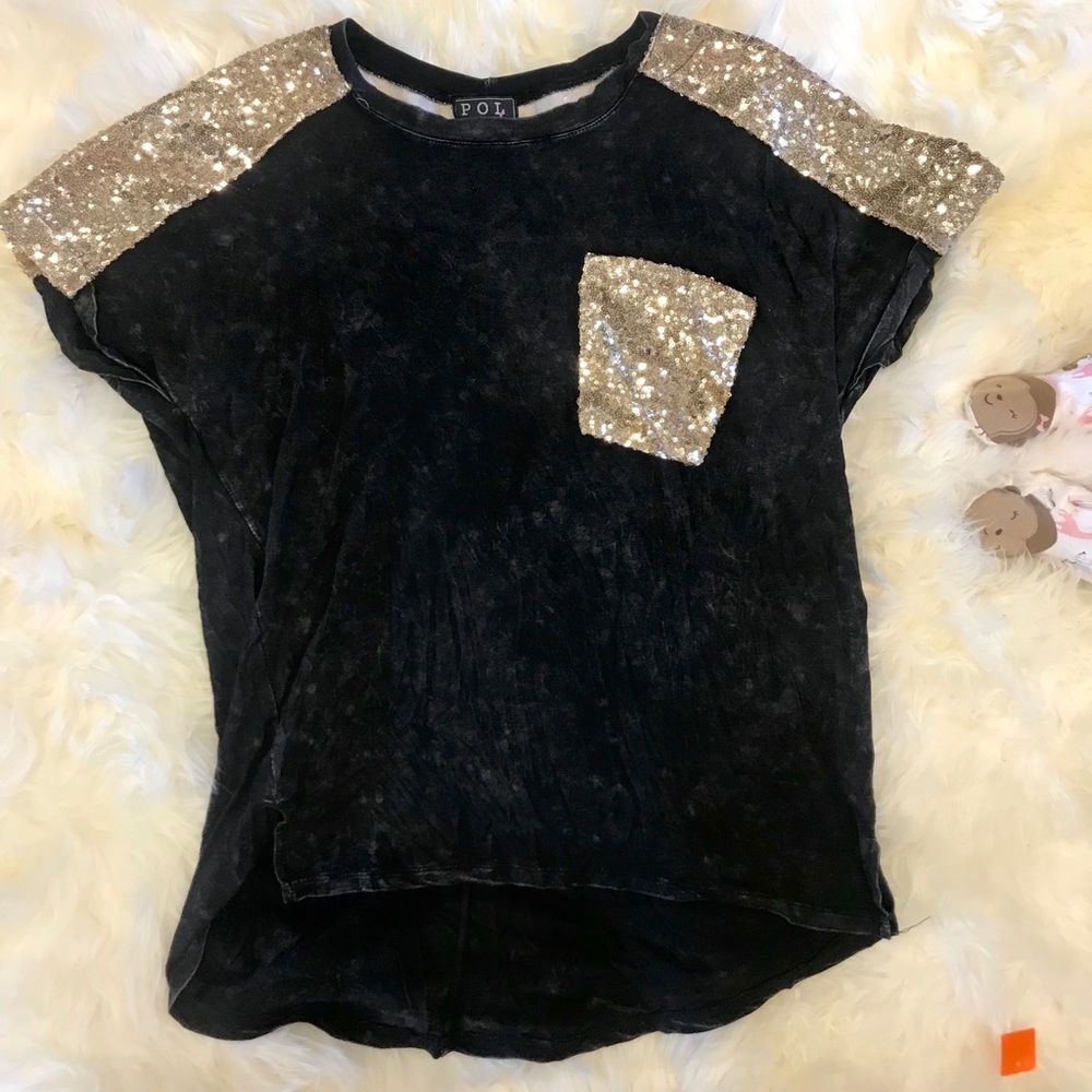 Black & Gold Sequin Shirt